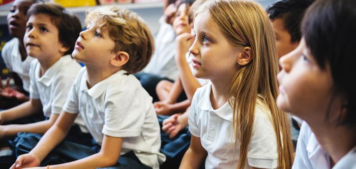 Reception children in class