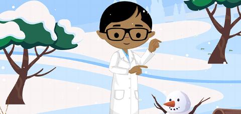 Illustration of a weather scientist